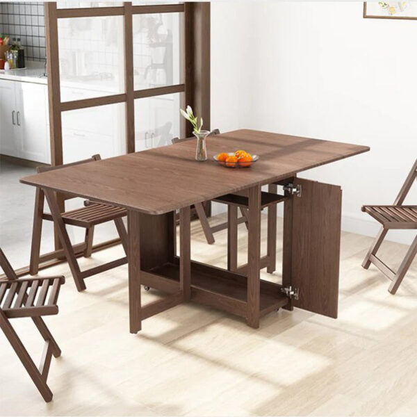 Folding Solid Wood Movable Table - Image 4