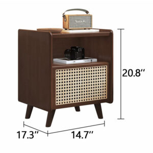 Solid Wood Rattan Nightstands