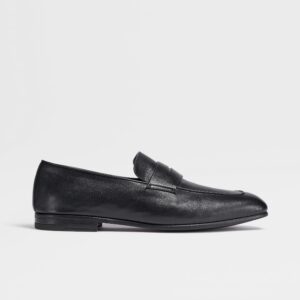 Black Leather L'Asola Loafers