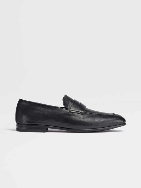 Black Leather L'Asola Loafers