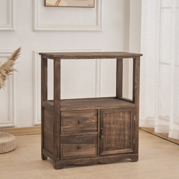 Solid Wood Hollow Two Drawer Nightstands - Image 10