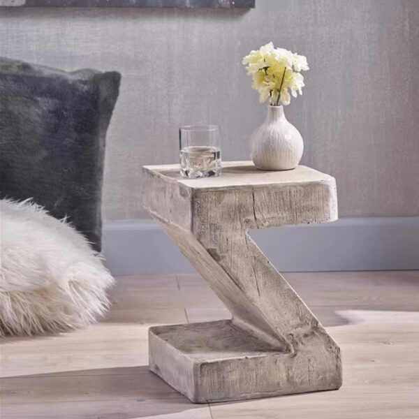 Z-Shaped Lightweight Concrete End Table - Image 4