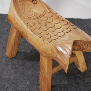 Retro Solid Wood Fish Scale Stool