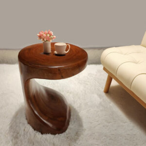 C-Shaped Hollow End Table