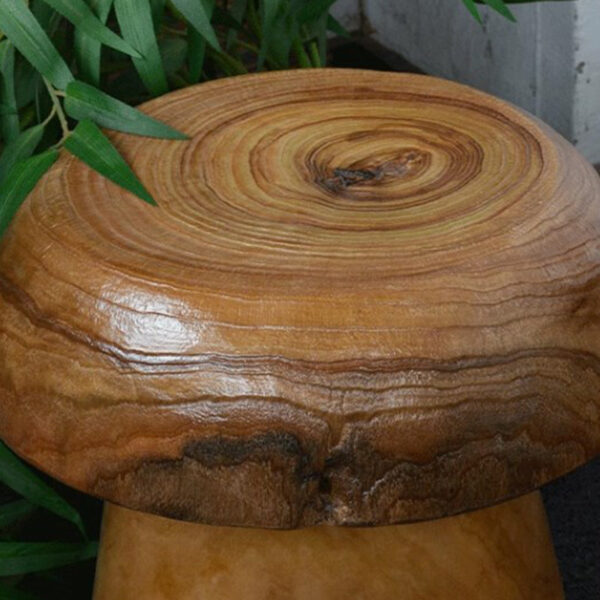 Retro Wooden Mushroom Stool - Image 5