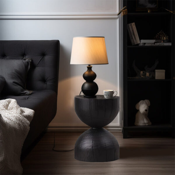 Hourglass Black Pine End Table - Image 10