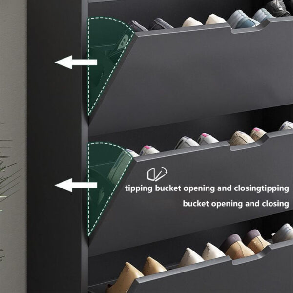 Ultra-Thin Tipping Bucket Shoe Cabinet - Image 4