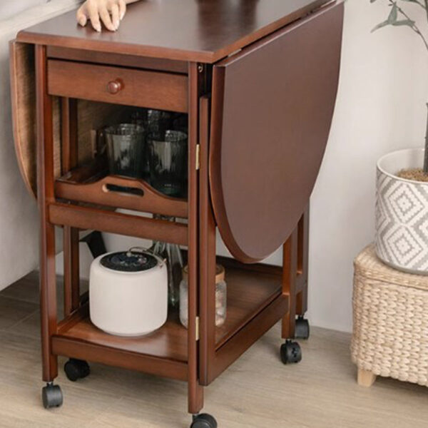 Mobile End Table With Removable Tray And Storage Shelves - Image 9