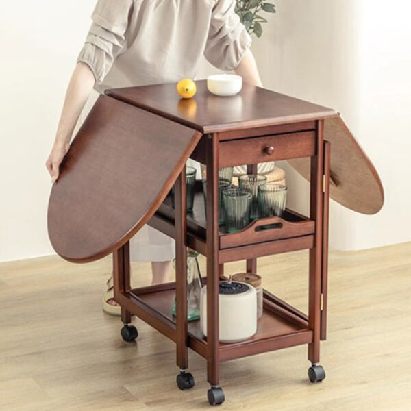 Mobile End Table With Removable Tray And Storage Shelves - Image 2