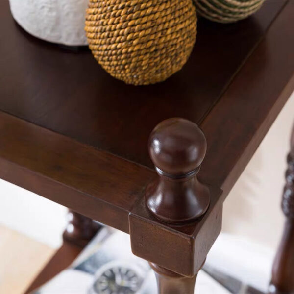 Vintage Wooden Plant Stand, Two-Tier Floor Display Rack - Image 6