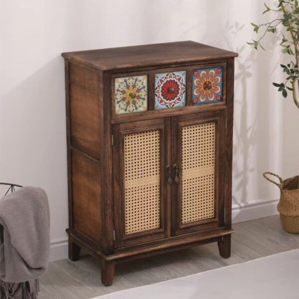 Retro Rattan Storage Cabinet - Image 3