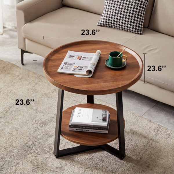 Round Double Layer Side Table - Image 9