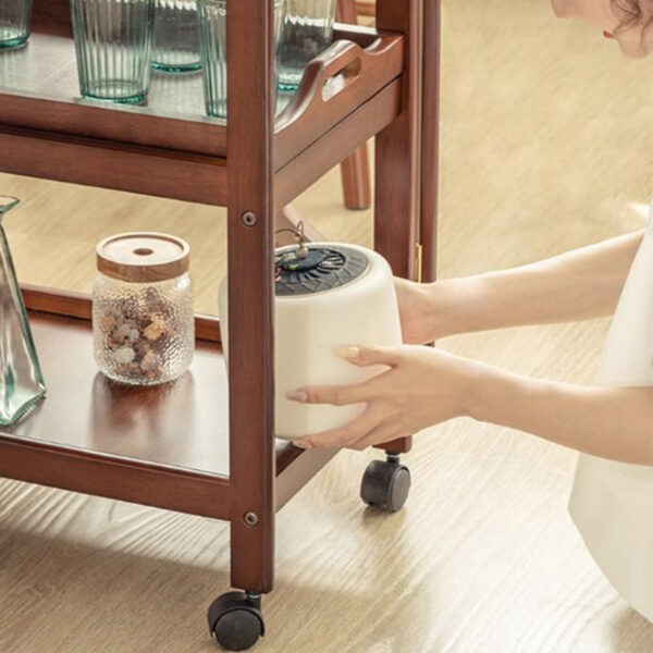 Mobile End Table With Removable Tray And Storage Shelves - Image 12