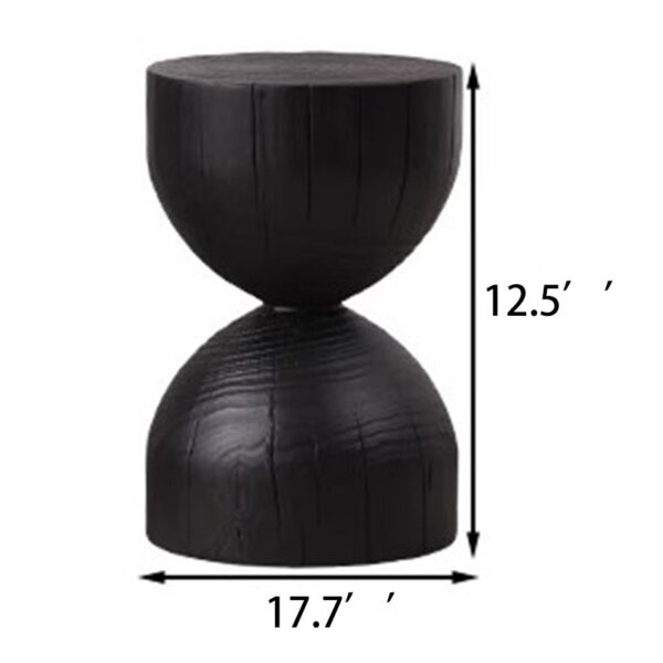 Hourglass Black Pine End Table - Image 6
