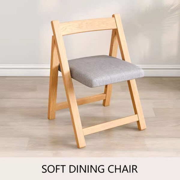 Solid Wood Foldable Backrest Dining Chair - Image 9