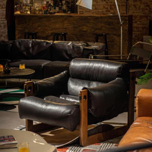 Luxurious Reclining Lounge Chair – Genuine Leather with Oak Frame - Image 8