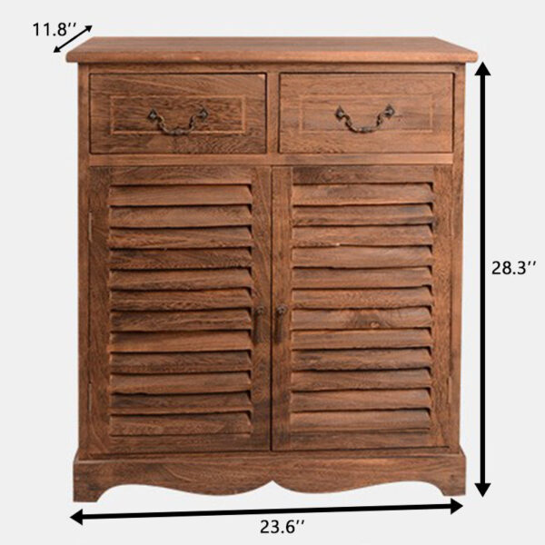 Retro Country Shutter Shoe Cabinet - Image 3
