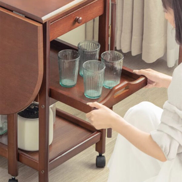 Mobile End Table With Removable Tray And Storage Shelves - Image 13