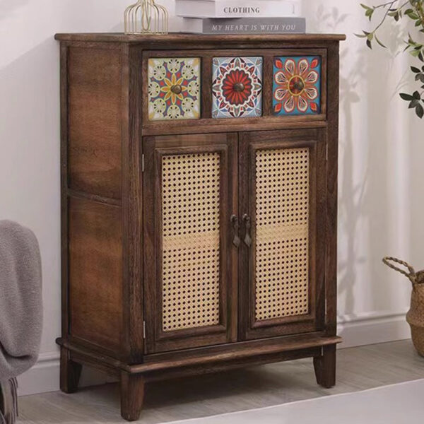 Retro Rattan Storage Cabinet - Image 8