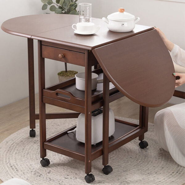 Mobile End Table With Removable Tray And Storage Shelves - Image 4