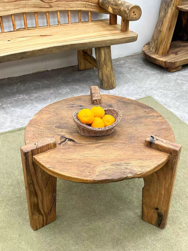 Solid Wood Round Coffee Table - Image 4