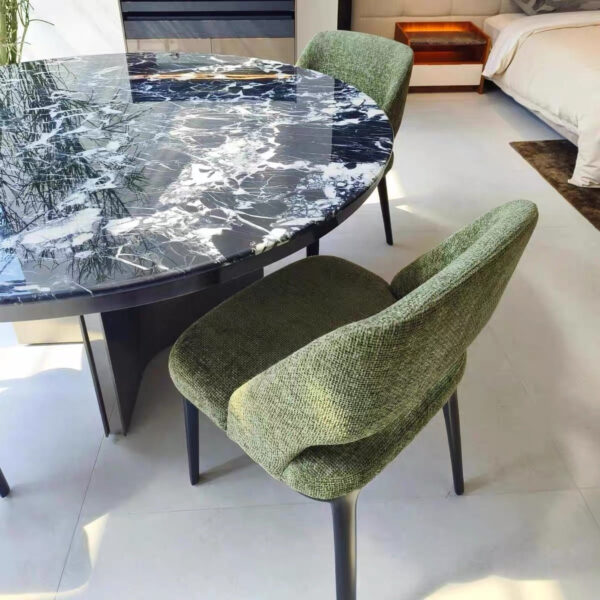Luxury casual fabric dining chair - Image 9