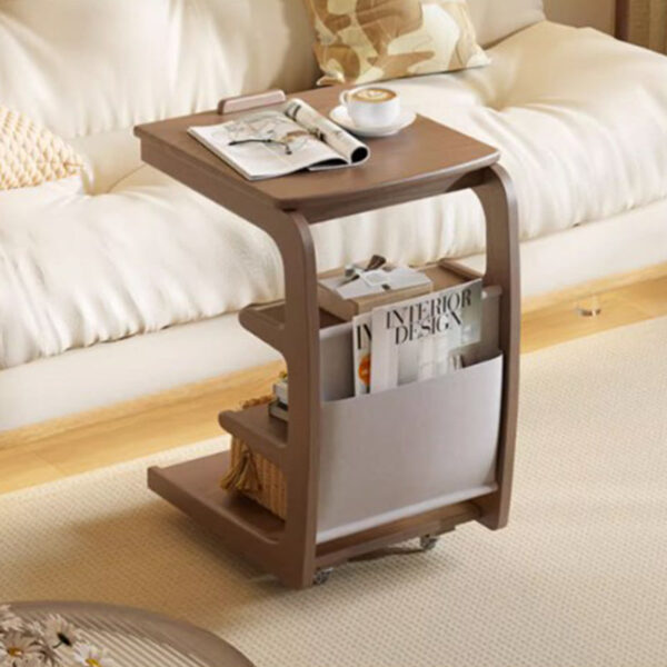 Adjustable Storage Wheeled End Table - Image 14