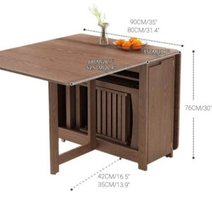 Folding Solid Wood Movable Table