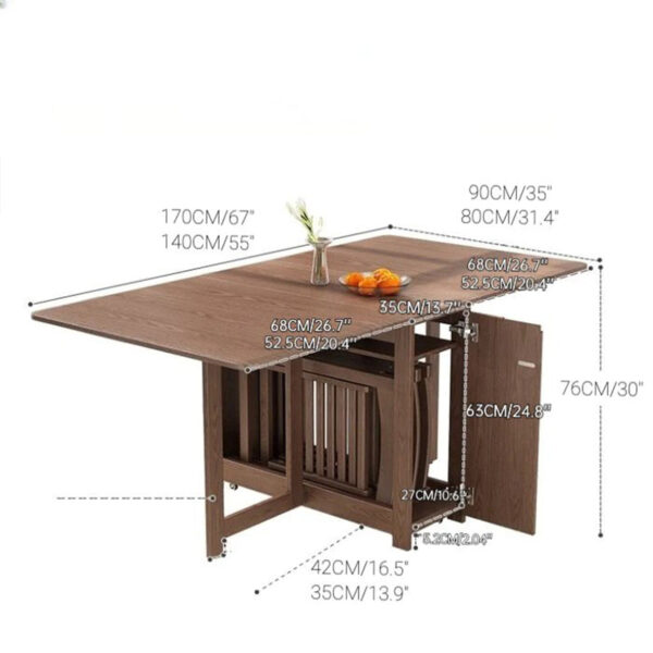 Folding Solid Wood Movable Table - Image 12
