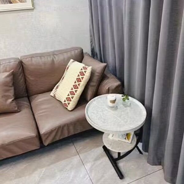 C-Shaped Two-tier Round Side Table - Image 9