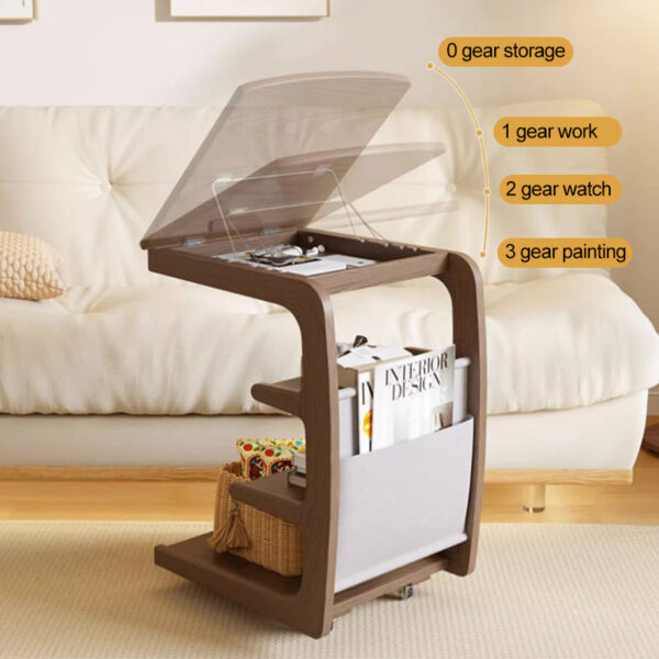 Adjustable Storage Wheeled End Table - Image 18