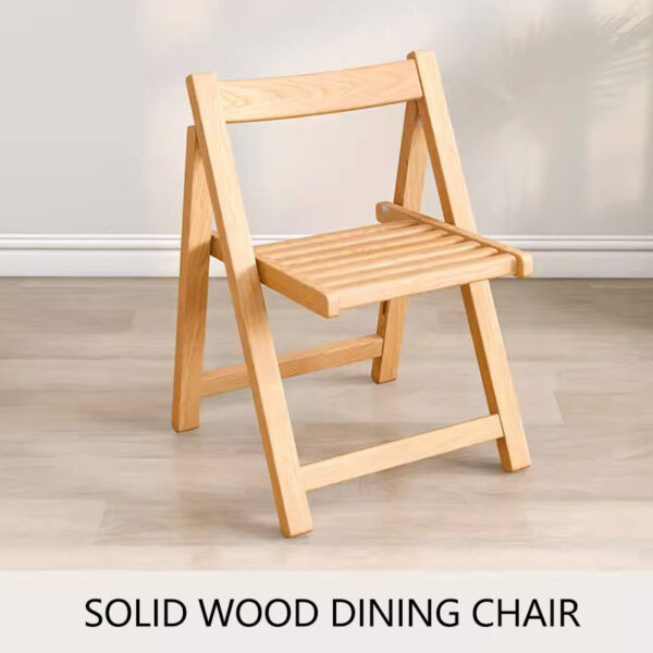 Solid Wood Foldable Backrest Dining Chair - Image 12