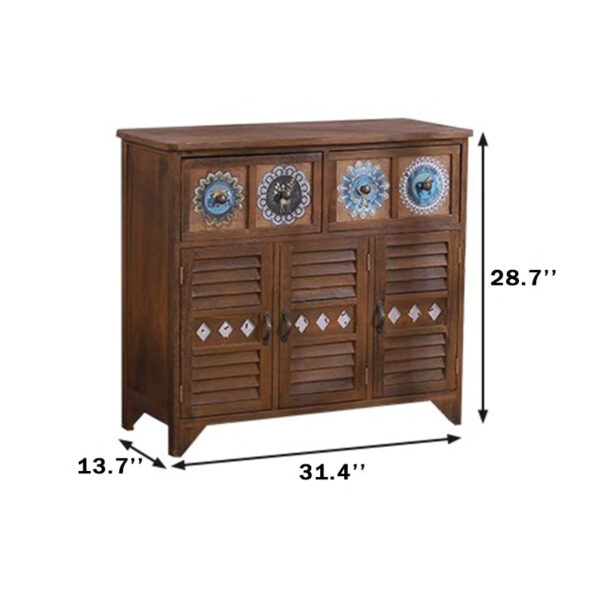 Solid Wood Double Door Shoe Cabinet - Image 5