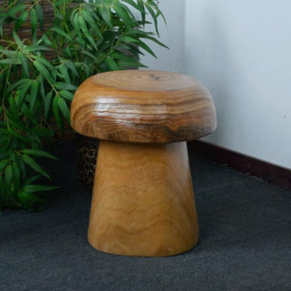 Retro Wooden Mushroom Stool - Image 8