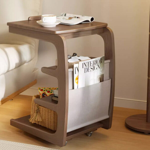 Adjustable Storage Wheeled End Table - Image 9