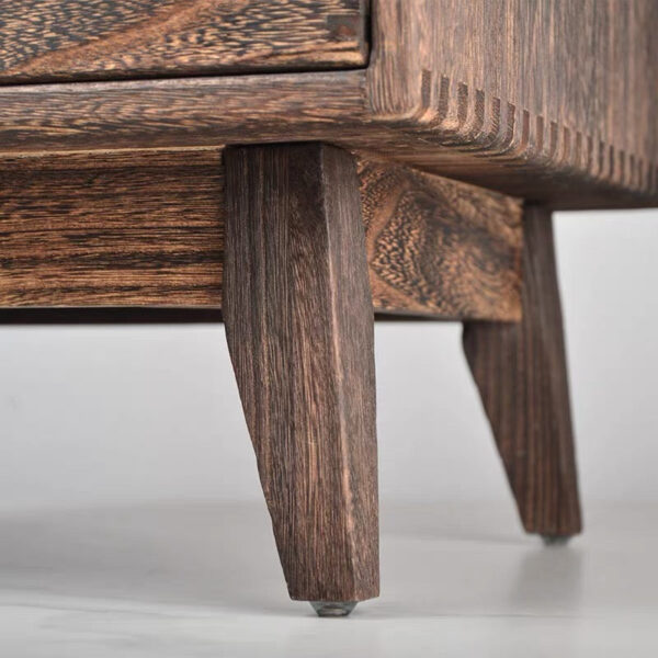 Solid Wood Floor Standing Nightstand with 2 Drawers - Image 3