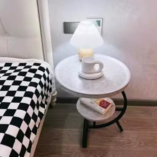 C-Shaped Two-tier Round Side Table - Image 4