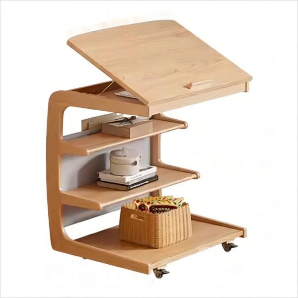 Adjustable Storage Wheeled End Table - Image 20