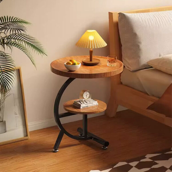 C-Shaped Two-tier Round Side Table - Image 14