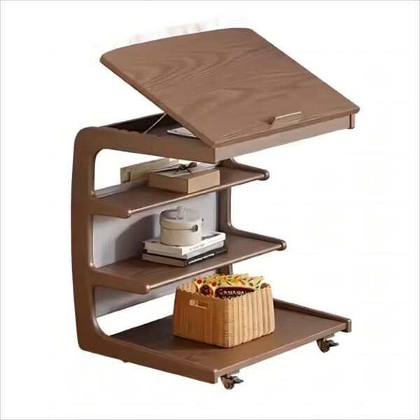 Adjustable Storage Wheeled End Table - Image 10