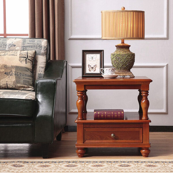 Retro solid wood side table sofa table - Image 8