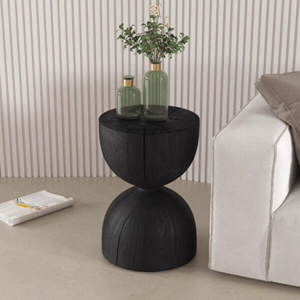 Hourglass Black Pine End Table - Image 4