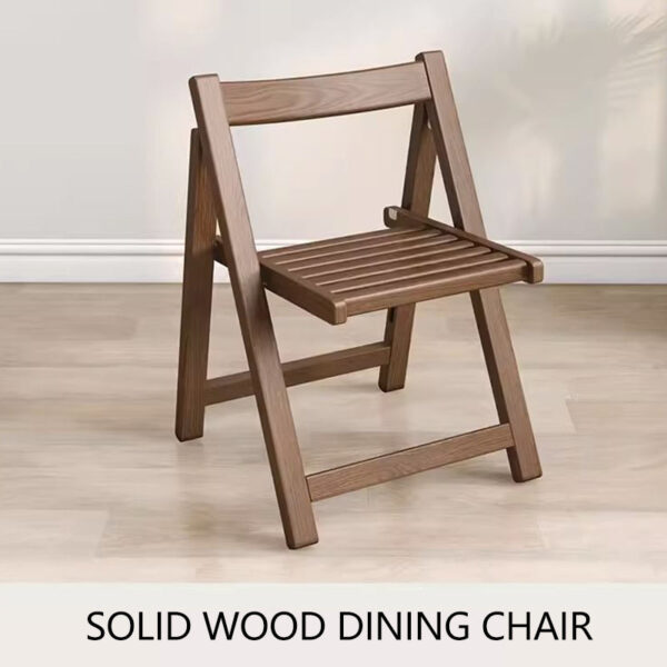 Solid Wood Foldable Backrest Dining Chair - Image 4