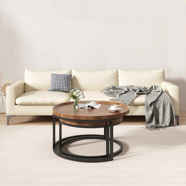 Round modular stackable coffee table set - Image 5