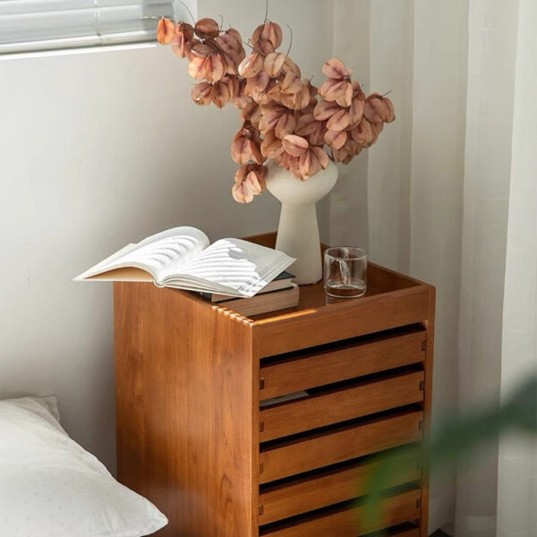 Mobile Solid Wood File Cabinet with 7 Drawers - Image 11