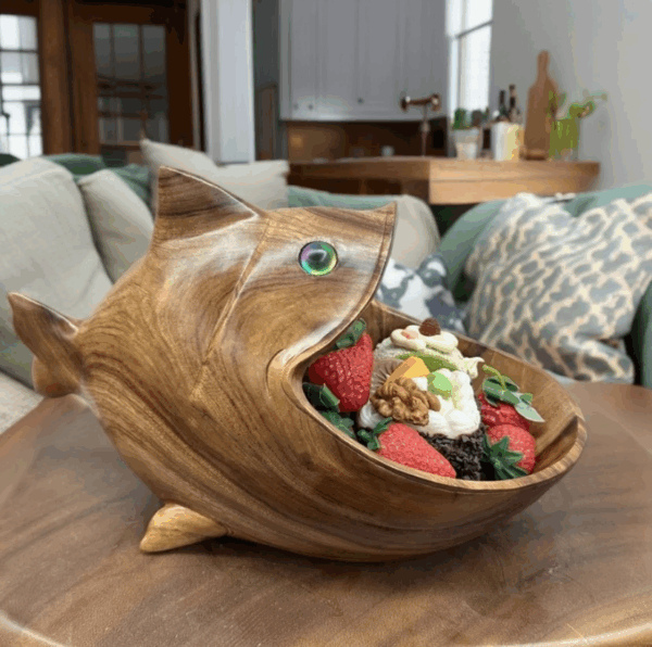 Handcrafted Artistic Wooden Goldfish Candy Box - Image 7