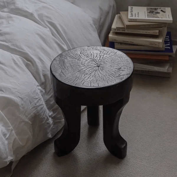 Solid Wood Oval Low Stool - Octopus-Shaped Side Table - Image 7