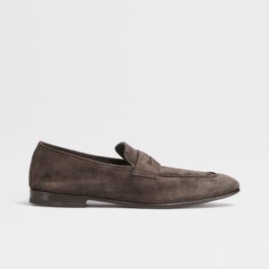 Dark Brown Suede L'Asola Loafers