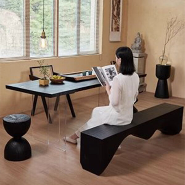 Hourglass Black Pine End Table - Image 9