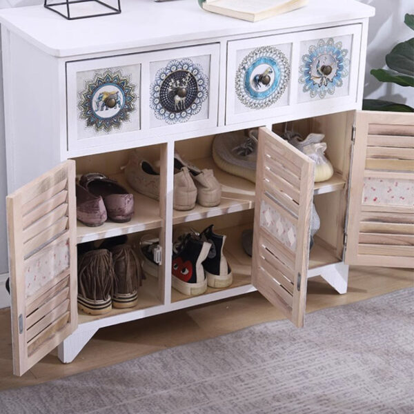 Solid Wood Double Door Shoe Cabinet - Image 9